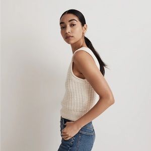 NWT Madewell Textured Stitch Sweater Tank in Antique White | Size XXS